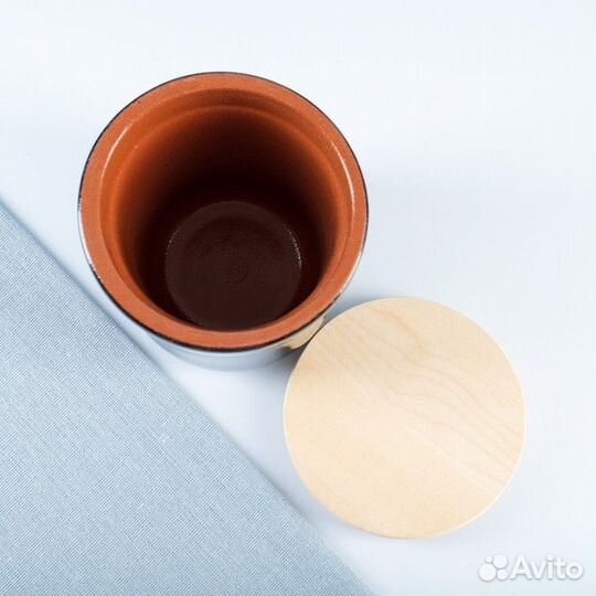 Банка под сыпучие с деревянной крышкой 