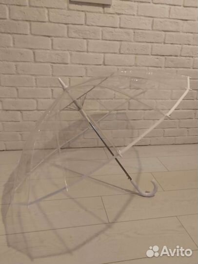 Зонт трость прозрачный