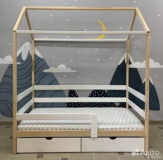 Кровать домик комбинированная 160х80