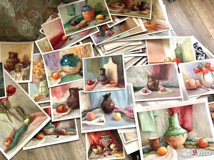 Натюрморт акварель, пленэрные рисунки