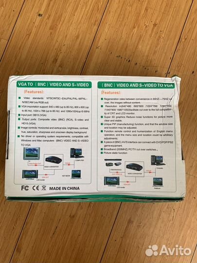 Конвертер VGA в видео (тюльпан, bnc)