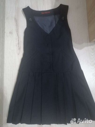 Сарафан школьный на пуговицах рост 134
