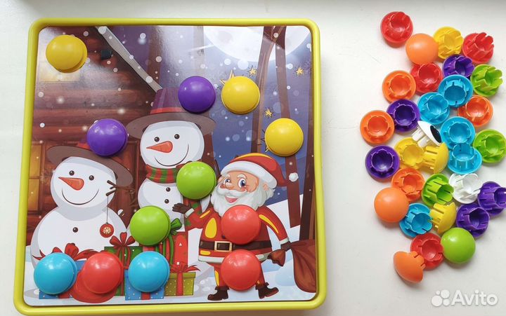 Настольный пазл с цветными кнопками 3+