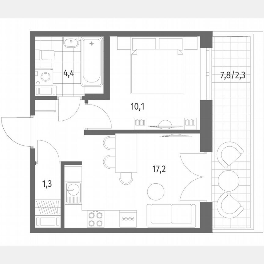 1-к. квартира, 35 м², 8/8 эт.