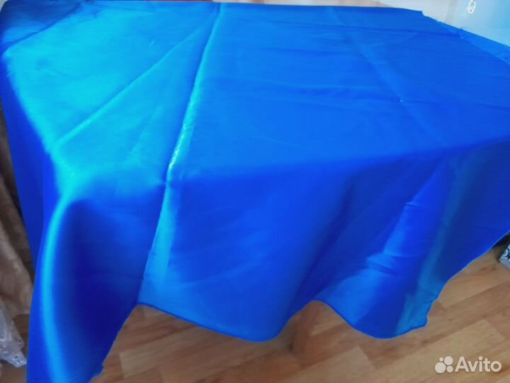 Ткань атлас 1,5 м синий. Цена за весь отрез