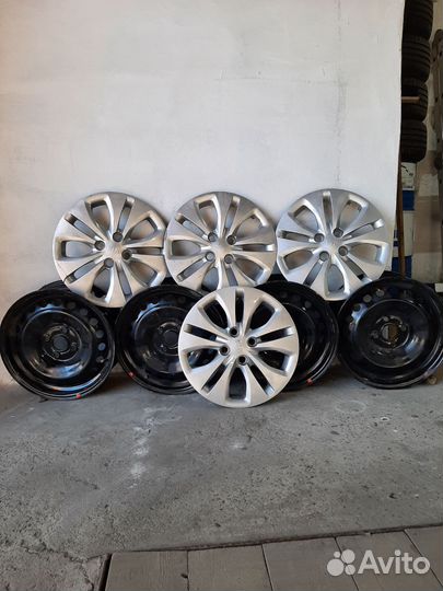 Диски r15 4x100 с колпаками