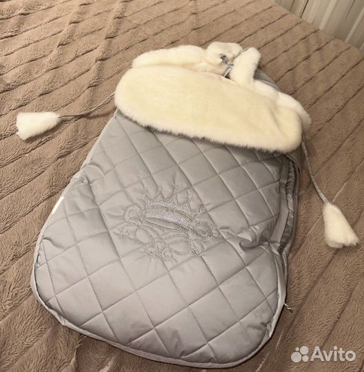 Детский зимний конверт на выписку