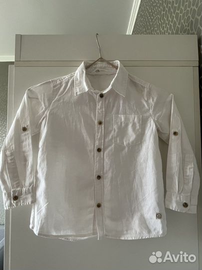 Рубашка белая для мальчика 110