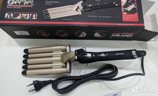 Плойка-щипцы Gemei GM2933 пятиволновая