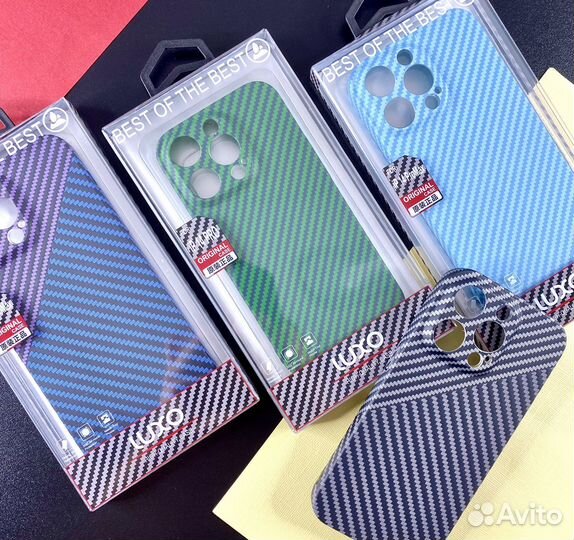 Чехол на iPhone 14 Pro Max “Luxo Carbone”