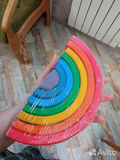 Радуга балансир деревянная развивающая игрушка