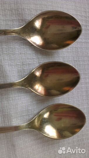 Ложки чайные мельхиор с позолотой