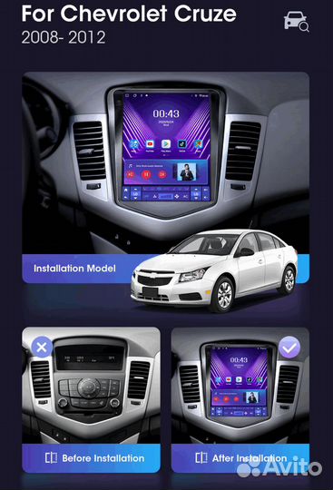 Магнитола android Chevrolet Cruze 09-12 г 2/64 Гб