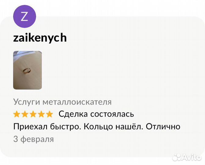 Услуги металлоискателя