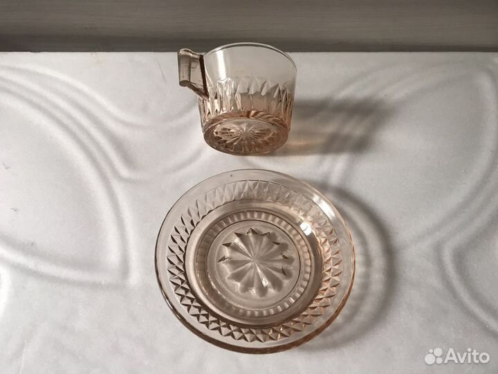 Кофейная пара карамельное стекло СССР