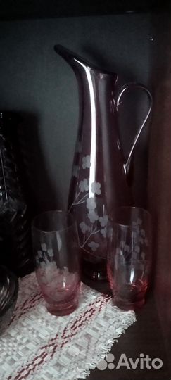 Набор марганцевое стекло Богемия