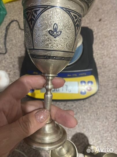 Серебряные бокалы фужеры