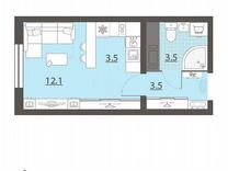 Квартира-студия, 22,6 м², 3/25 эт.