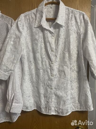 Блузка рубашка женская р 52-54 хлопок