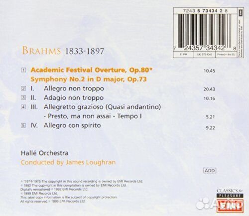 Halle Orchestra - Brahms;symphony No.2 (1 CD)