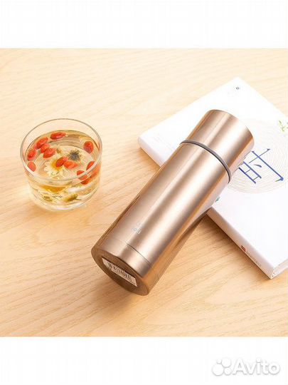 Термос Deli 17650 gold 0.350л. золотой