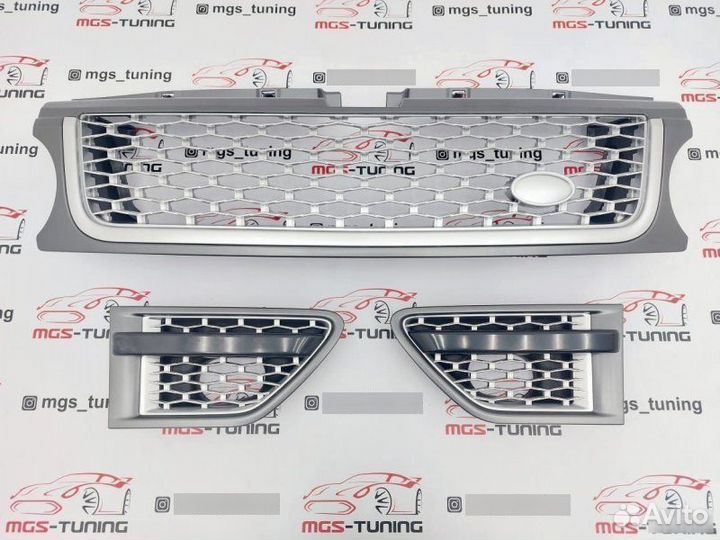 Решетка + жабры на Range Rover Sport 09-13 Silver