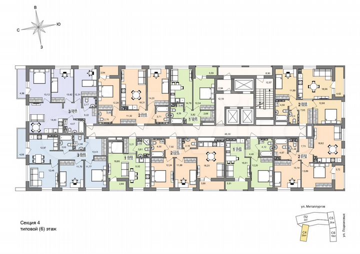 2-к. квартира, 58,1 м², 15/26 эт.