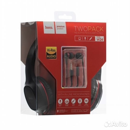 Гарнитура hoco W24 TWO pack (Blue)