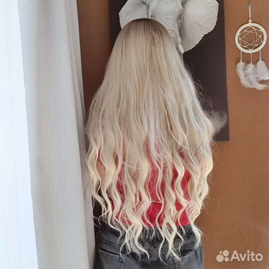Парик новый термоволокно 80 см блонд