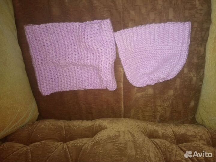 Снуд+шапка, ручная вязка