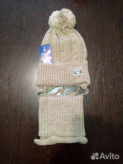 Комплект шапка и снуд для мальчиков, зимний