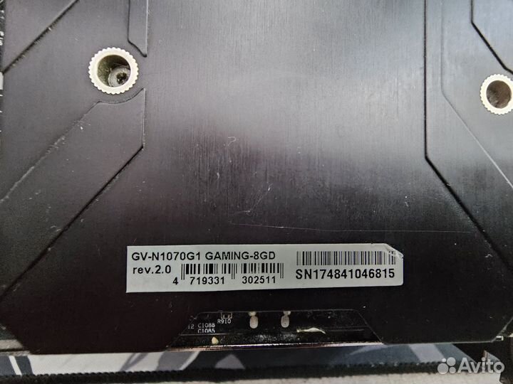 Видеокарта Gigabyte GTX 1070 8GB Gaming G1