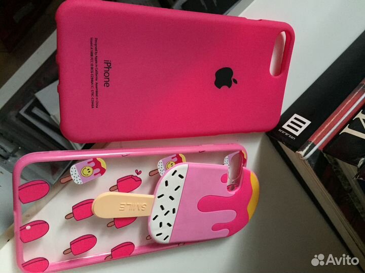 Розовые чехлы для айфон 8 iPhone / smile