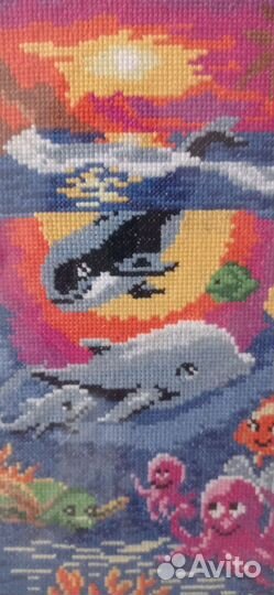 Вышивка крестом картина Подводный мир