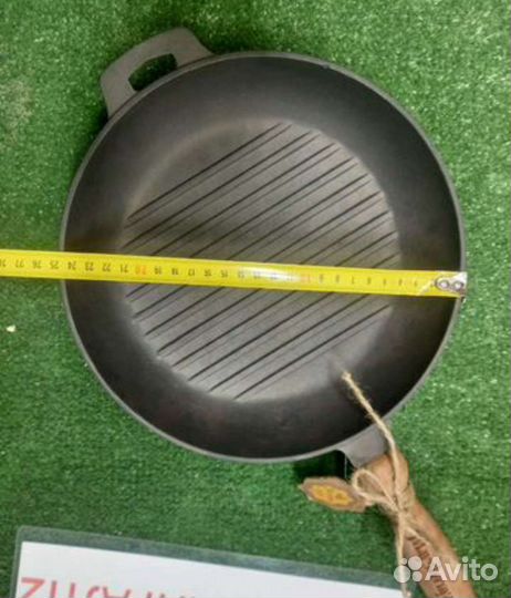 Чугунная сковорода гриль новая