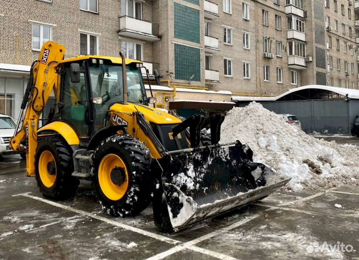 Аренда экскаватора погрузчика jcb уборка снега