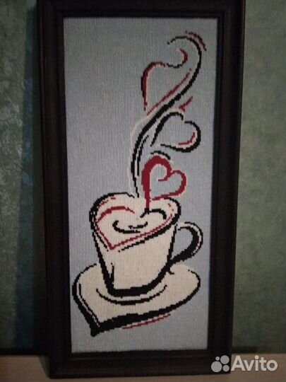 Картина крестиком, монохром