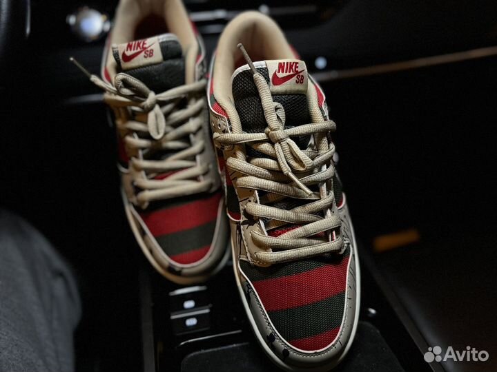 Nike sb dunk low Freddy Krueger мужские