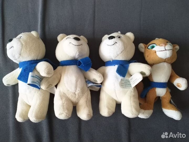 Талисман Sochi2014 Белый мишка, Леопард, 12 см бу