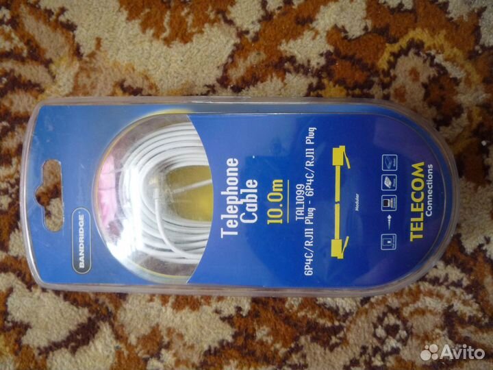 Телефонный кабель 10 м. TAL1099