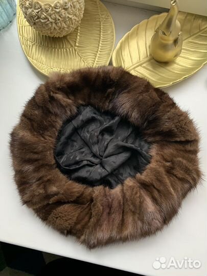 Норка Овчина Шапка Берет Воротник новые