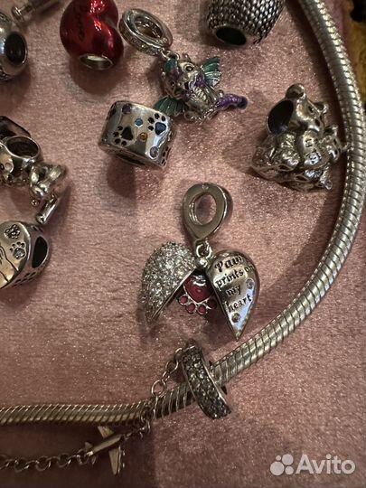 Шармы с браслетом серебро