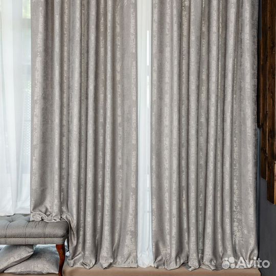 Шторы мрамор Зарина Светло-серый