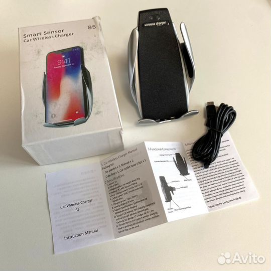 Беспроводная автомобильная зарядка Держатель