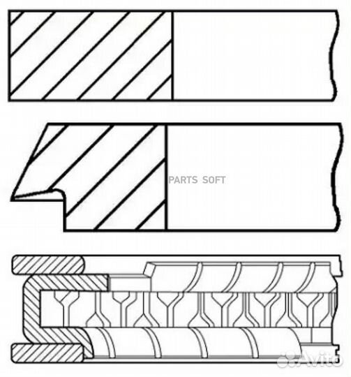 Goetze 08-522700-00 Комплект поршневых колец для 1
