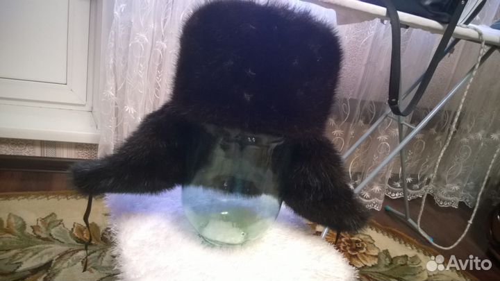 Мужская норковая зимняя шапка-ушанка