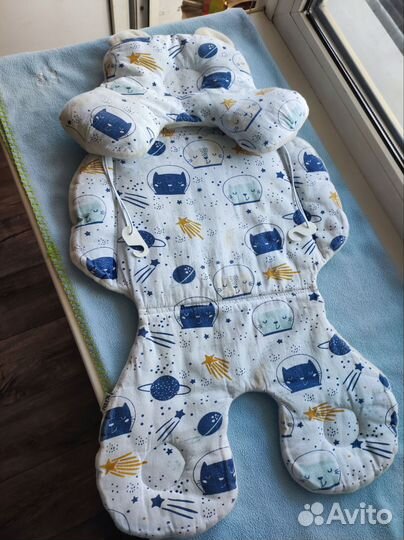 Матрасик вкладыш в коляску/автокресло/стульчик