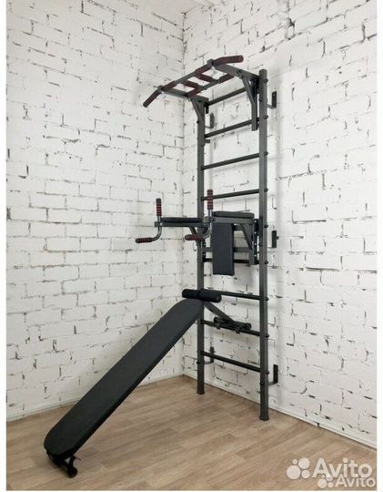 Шведская стенка + брусья-пресс и скамья