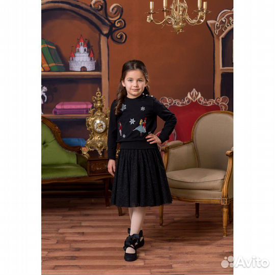 LoveMadeLove Юбка черная пышная с блеском