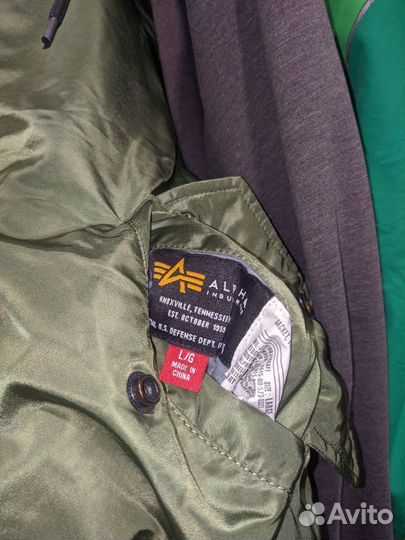 Редкий бомбер Alpha Industries Ma-1 с большим лого